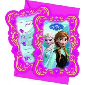 PRINCIPESSE DISNEY FROZEN  6 INVITI FESTA COMPLEANNO
