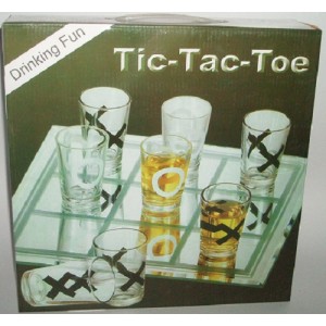 DRINKING GAME TRIS ALCOLICO BICCHIERINI VETRO GIOCO ALCOLICO