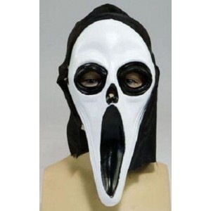 MASCHERA SCREAM FANTASMA MOSTRO PAURA TERRORE CON CAPPUCCIO
