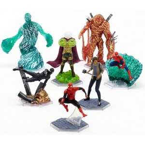 SET 7 PERSONAGGI PVC SPIDERMAN FAR FROM HOME ANCHE DECORAZIONE TORTE