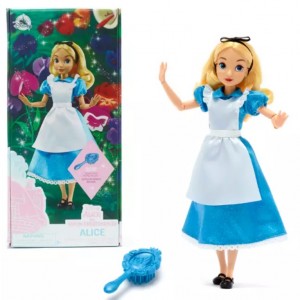 BAMBOLA SNODABILE ALICE NEL PAESE DELLE MERAVIGLIE CON SPAZZOLA