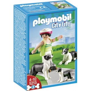 PLAYMOBIL CITY LIFE 5213 FAMIGLIA DI BORDER COLLIE