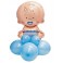 KIT 8 PALLONCINI AZZURRO + PALLONE FOIL NEONATO - NASCITA BAMBINO