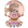 PALLONCINO FOIL BEBE' ROSA CON CIUCCIO BABY GIRL NASCITA BAMBINA