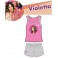 COMPLETO CORTO VIOLETTA 3 ANNI ROSA/GRIGIO 100% COTONE - PANTALONCINO E MAGLIA 